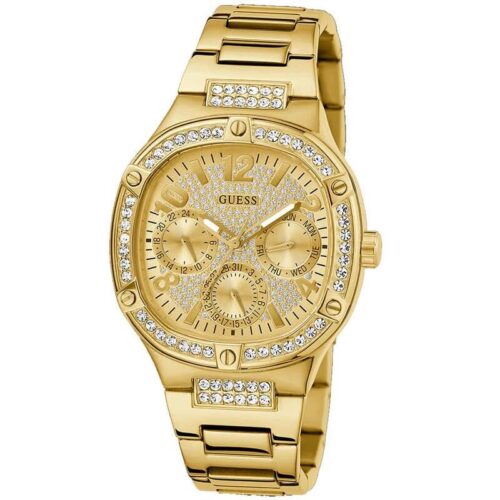 Reloj GUESS multifunción dorado y cristales