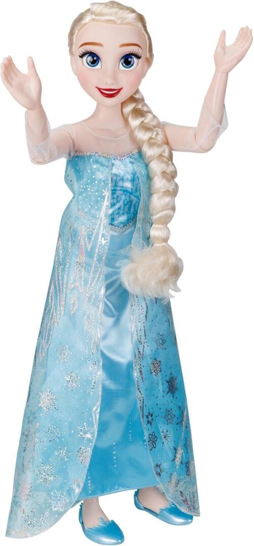 Muñeca Elsa Frozen, luz y sonidos musicales, mide 82 cm